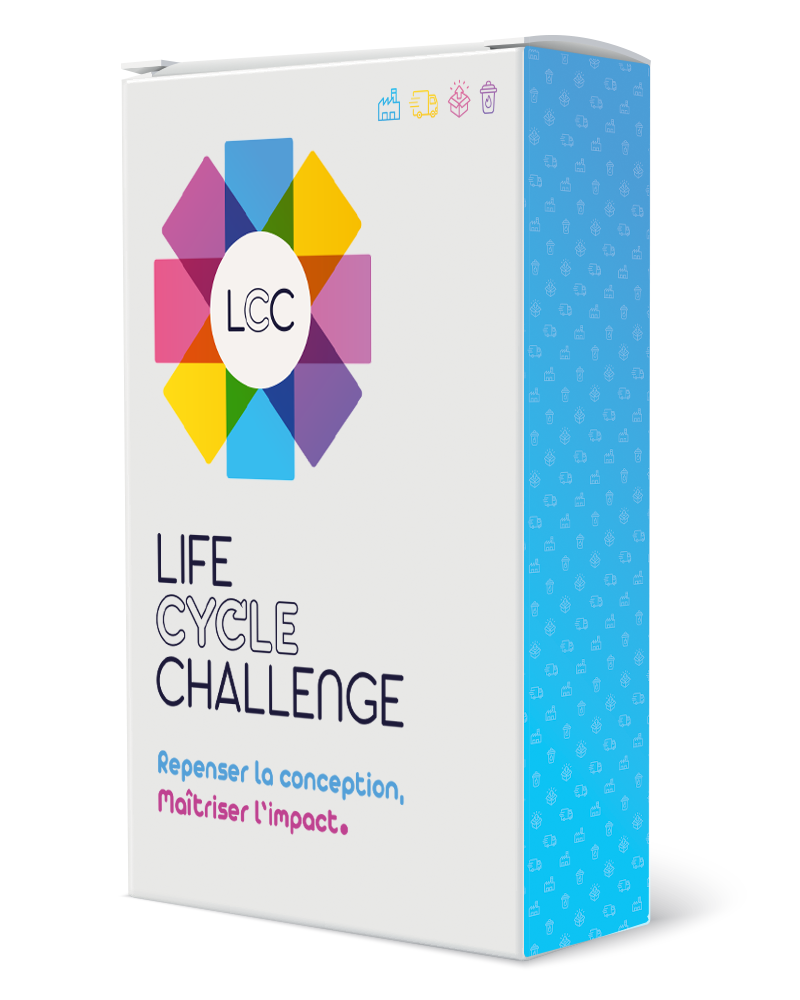 Boîte du jeu Life Cycle Challenge – jeu pédagogique sur l’écoconception.